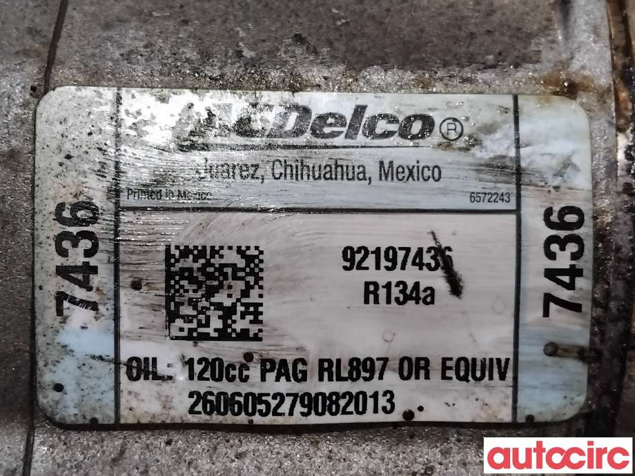 Aircondition kompressor til Chevrolet Camaro 1967-->>  (CHEVROLET|23374617||92197436)