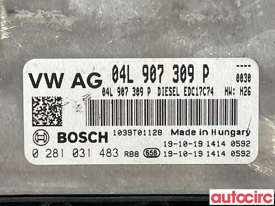 Styreenhet motor til VW Passat 2015-2019 (Fase 1) (B8) (B8) (VOLKSWAGEN|04L906027R|0281031483|04L907309P)