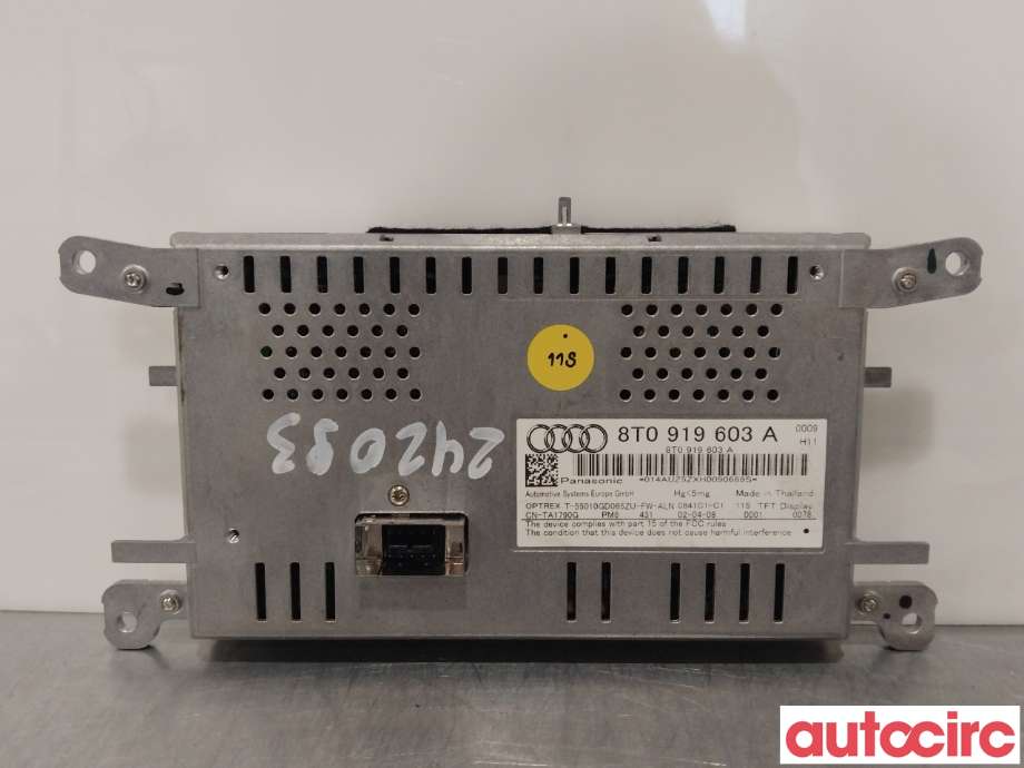Multimedia display (MCU - Media Controller Unit) til Audi A4 2007-2014 (Type IV) (B8) (B8) (AUDI|8T0919603C|8T0919603A)