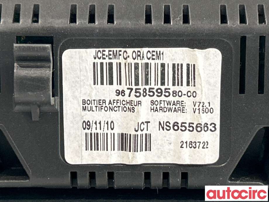 Instrument kjørecomputer til Peugeot 308 2011-2013 (Type I, Fase 2)  (PEUGEOT|9821851780|6593T8|9675859580)