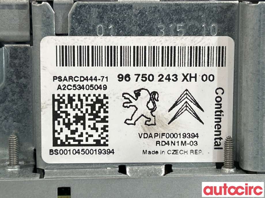Bilstereo til Peugeot 308 2011-2013 (Type I, Fase 2)  (PEUGEOT|16077683XH|6574QR|96750243XH)