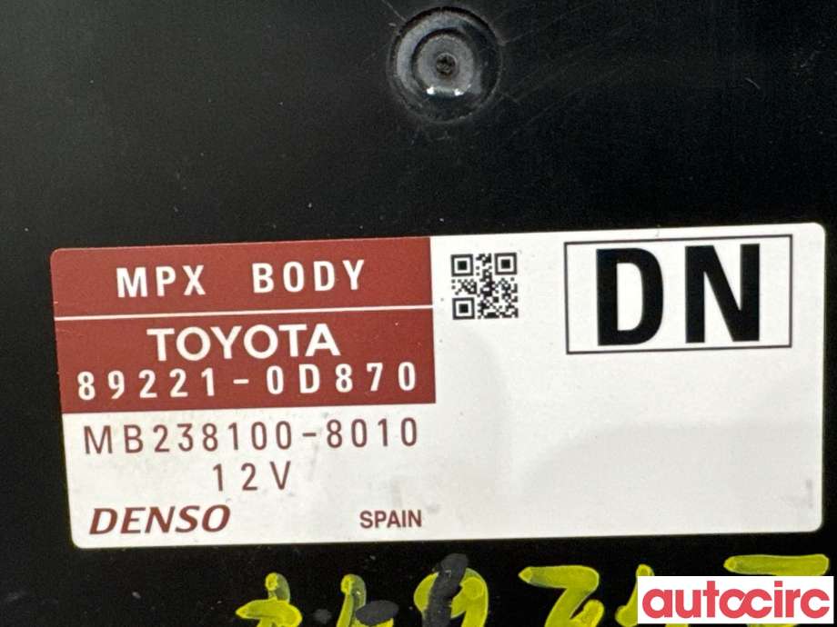 Styreenhet diverse til Toyota Yaris 2014-2020 (Type III, Fase 2)  (TOYOTA|8273052K40|MB238100-8010|89221-0D870)