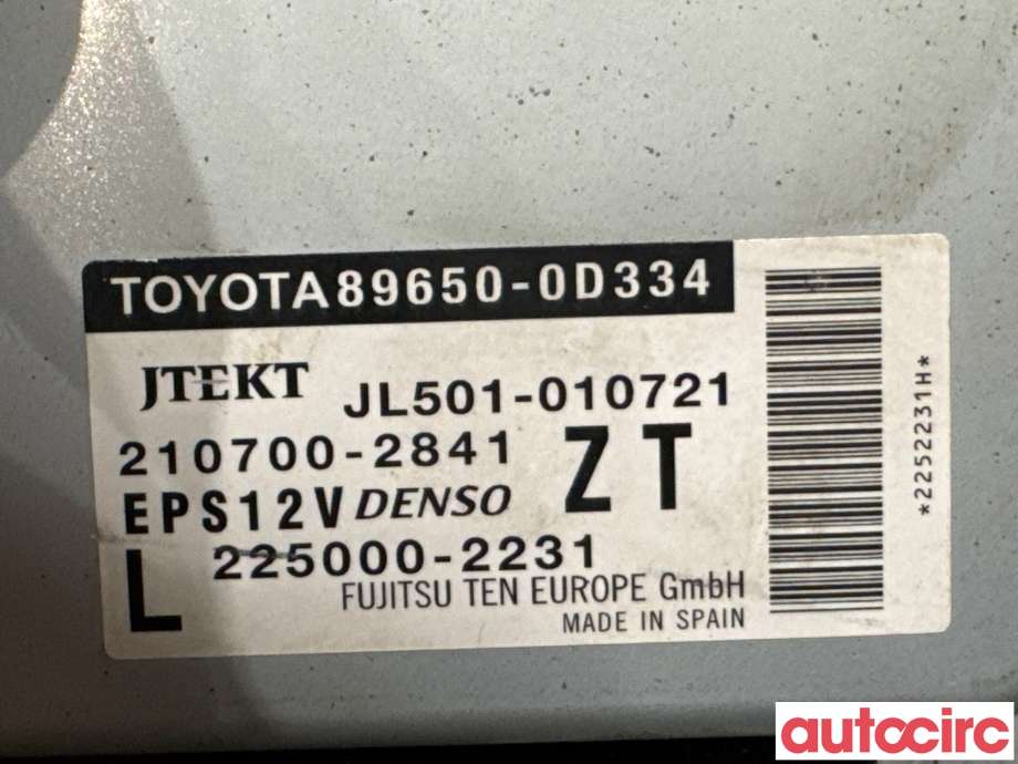 Styreenhet servo til Toyota Yaris 2014-2020 (Type III, Fase 2)  (TOYOTA|896500D334|JL501-010721|89650-0D334)