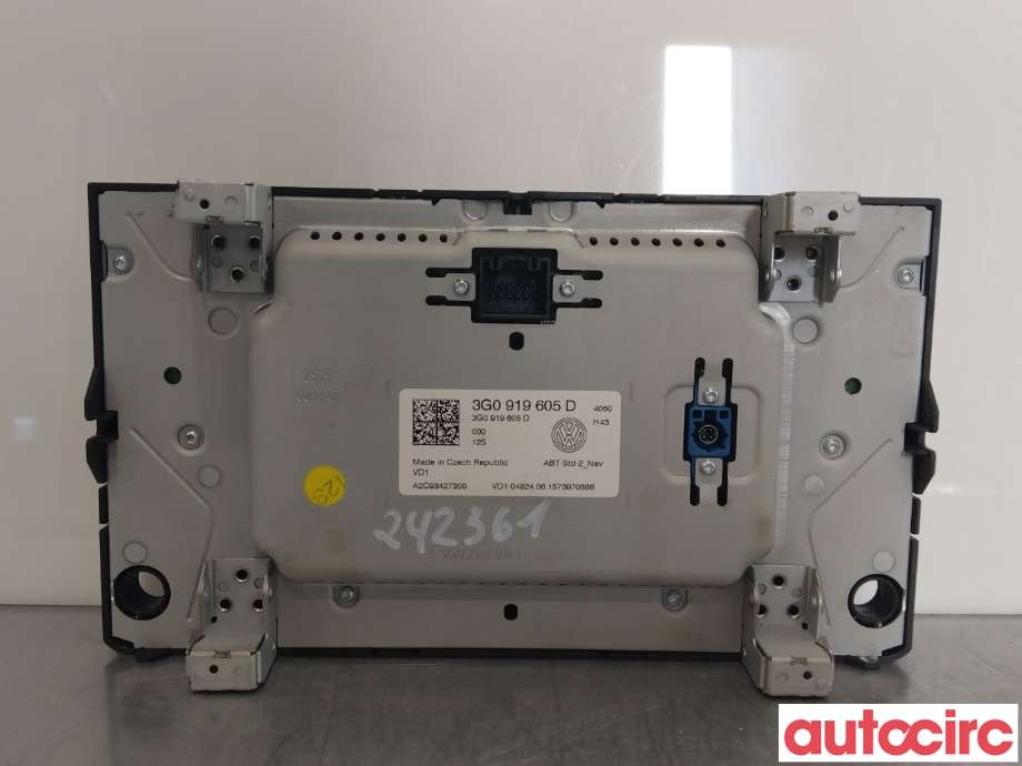 Multimedia display (MCU - Media Controller Unit) til VW Golf VII 2012-2017 (Fase 1)  (VOLKSWAGEN|3G0919605D|)