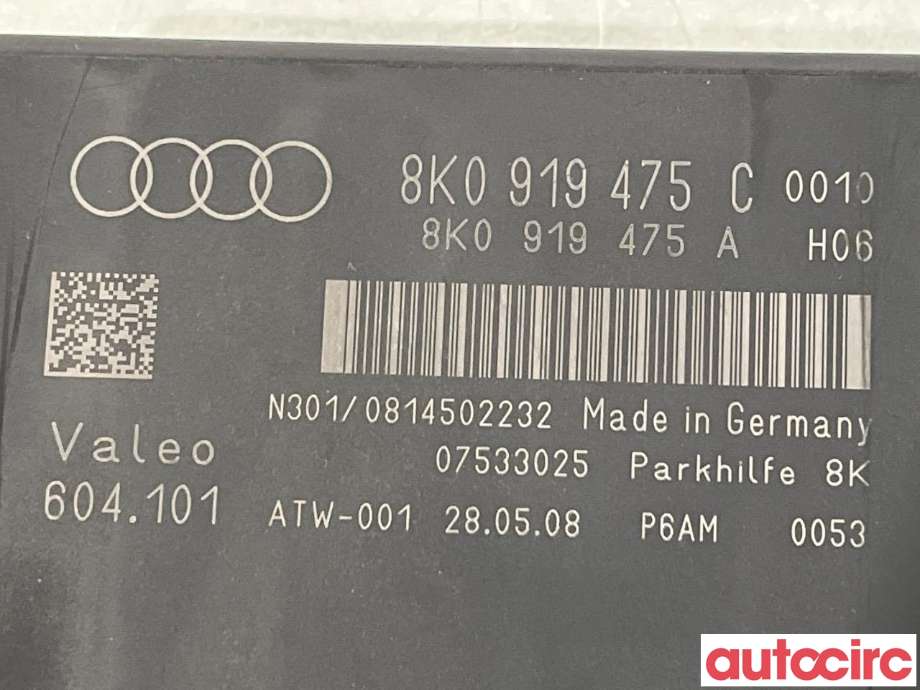 Styreenhet parkering til Audi A4 2007-2014 (Type IV) (B8) (B8) (AUDI|8K0919475AA|604101|8K0919475C)