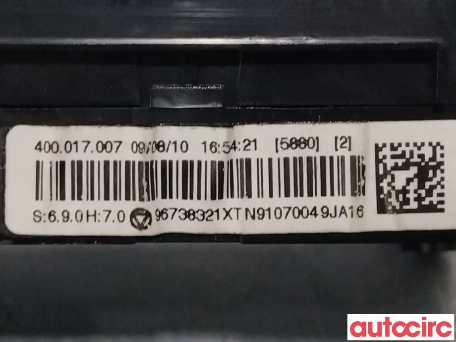 Varmeapparat betjening til Peugeot 5008 2010-2017 (Type I) (PEUGEOT|6452W6|96738321XT)