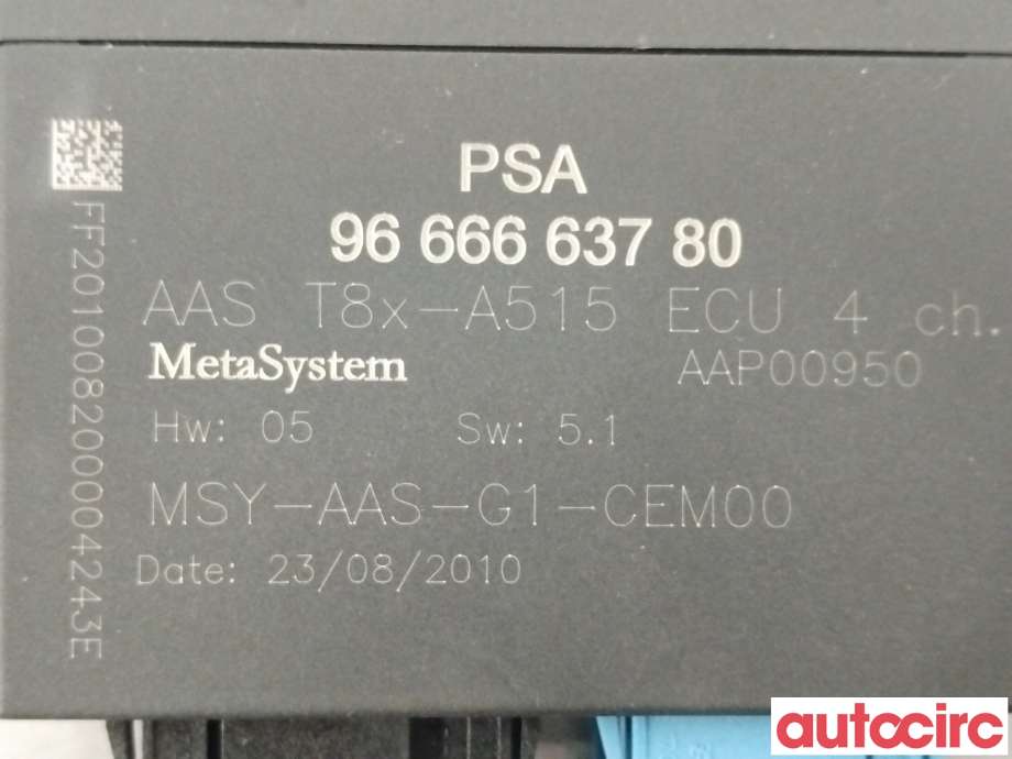 Styreenhet parkering til Peugeot 5008 2010-2017 (Type I)  (PEUGEOT|6590LK|9666663780)