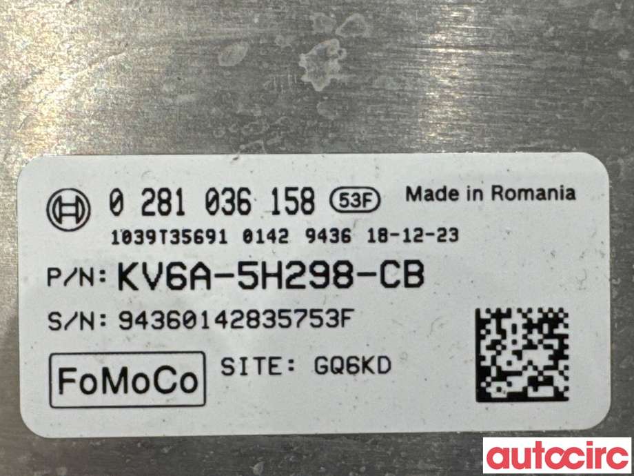 Styreenhet diverse til Ford Transit Connect 2018-->> Type II, Fase 2  (FORD|2598311|0281036158|KV6A-5H298-CB)