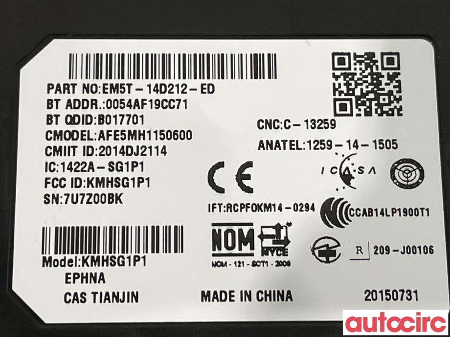 Styreenhet bluetooth til Ford Ranger / Ranger Raptor 2015-2022  (FORD|2126855|EM5T-14D212-ED)