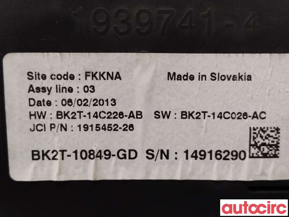 Instrumentpanel til Ford Transit Custom 2013-2023 (Type I)  (FORD|2333284|19154452-26|BK2T-10849-GD)