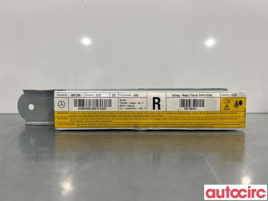 Airbag sidepute høyre til Mercedes C-Klasse 2007-2011 (Fase 1) (W204) (W204) (MERCEDES|A2048600405)