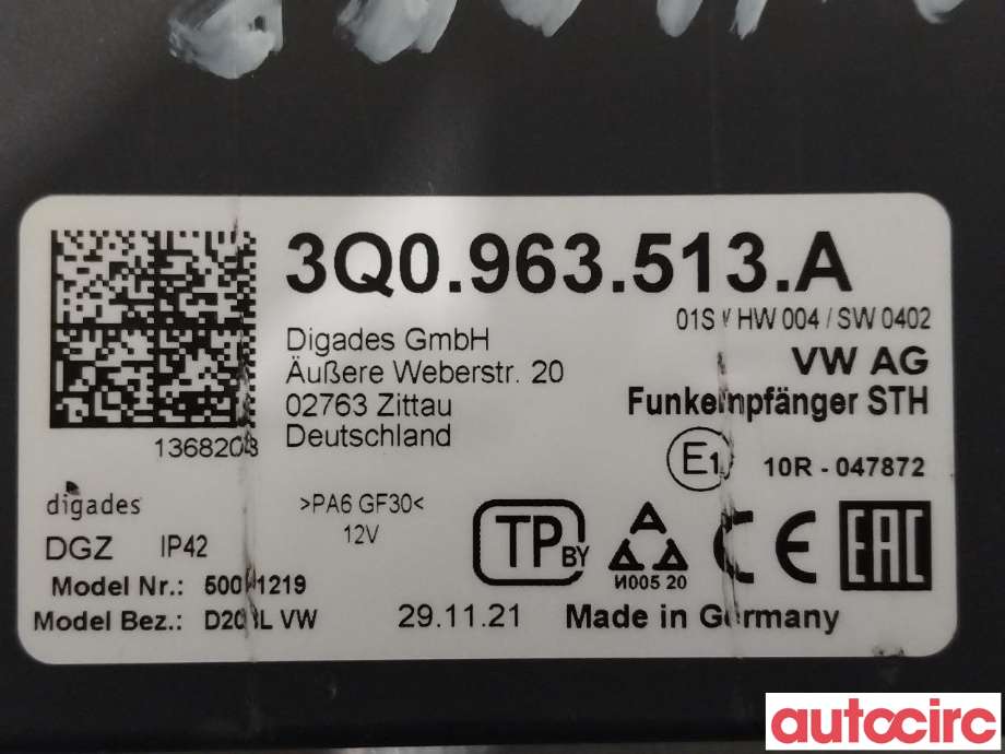 Styreenhet diverse til VW T-Roc 2017-->> (VOLKSWAGEN|3Q0963513A)