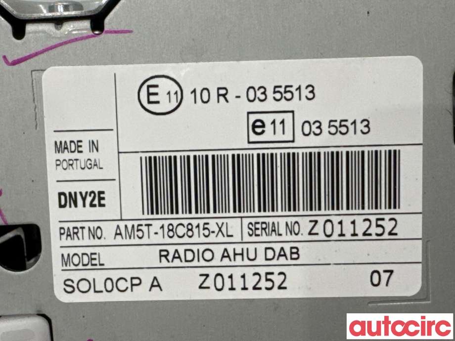 Bilstereo til Ford Fiesta 2013-2017 (Type VI, Fase 2)  (FORD|2277282||AM5T-18C815-XL)