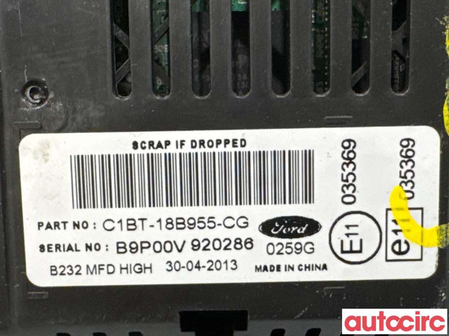 Multimedia display (MCU - Media Controller Unit) til Ford Fiesta 2013-2017 (Type VI, Fase 2)  (FORD|1847935||C1BT-18B955-CG)