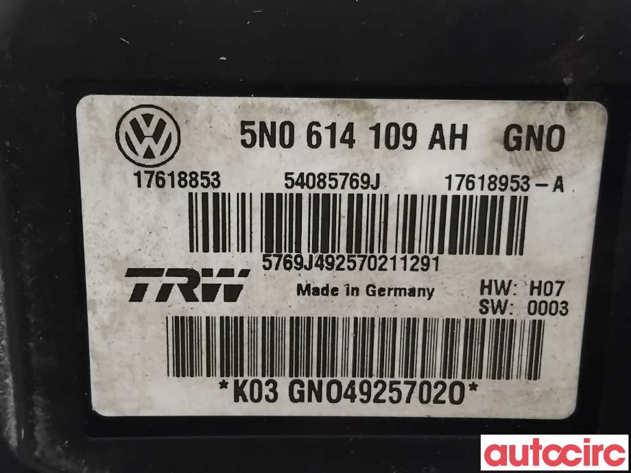 ABS sentral til VW Tiguan 2011-2016 (Type I, Fase 2) (VOLKSWAGEN|5N0614109BK|54085769U|5N0614109CN)