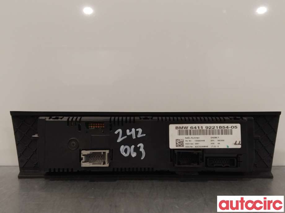 Varmeapparat betjening til BMW 3-Serie 2005-2011 (E90/E91/E92/E93) (E90/E91/E92/E93) (BMW|64119292264|64119221854)