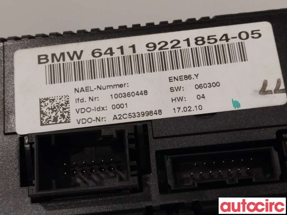 Varmeapparat betjening til BMW 3-Serie 2005-2011 (E90/E91/E92/E93) (E90/E91/E92/E93) (BMW|64119292264|64119221854)