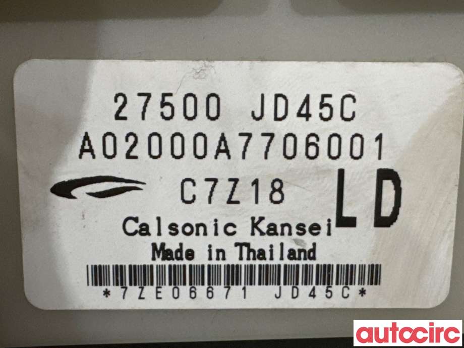 Varmeapparat betjening til Nissan Qashqai 2007-2010 (Type I, Fase 1) (NISSAN|27500JD45C|)