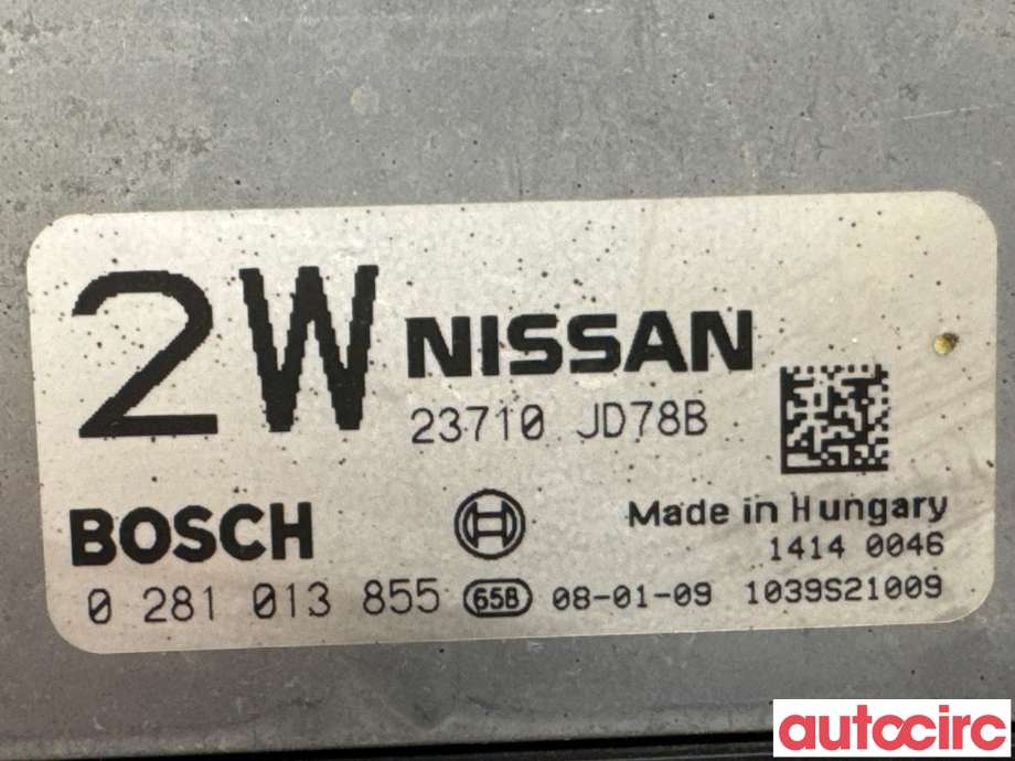 Styreenhet motor til Nissan Qashqai 2007-2010 (Type I, Fase 1)  (NISSAN|23710JD78B|0281013855)