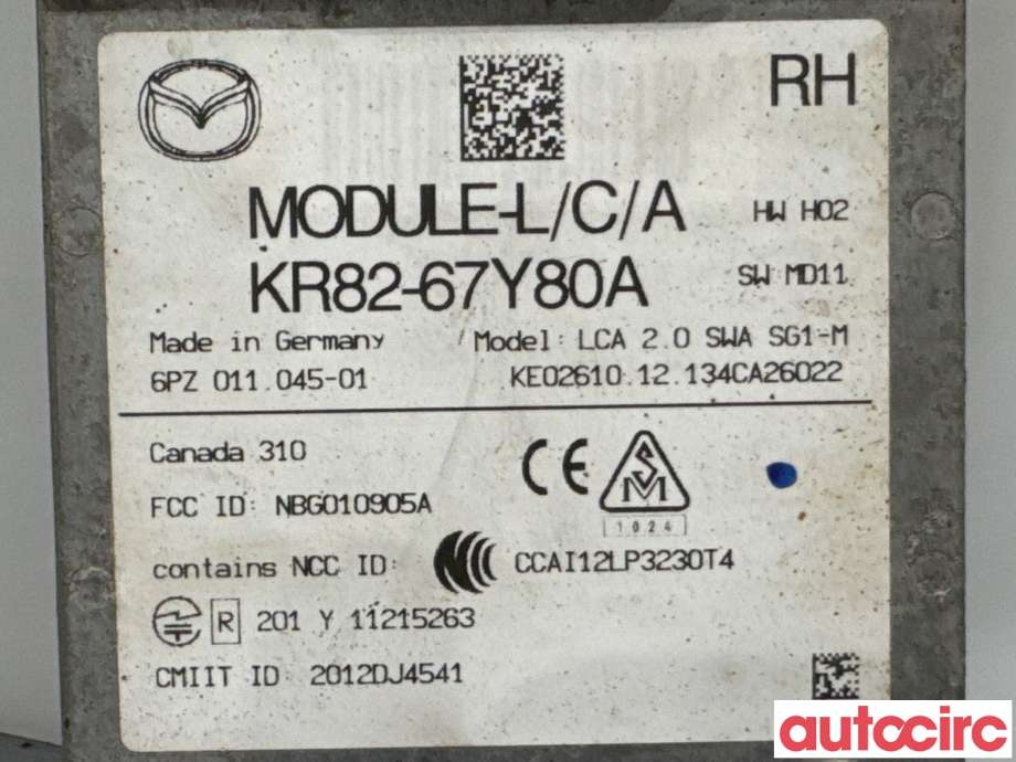 Sensor radar til Mazda CX-5 2012-2017 (Type I) (MAZDA|KR82-67-Y80B|6PZ011045-01|KR82-67Y80A)