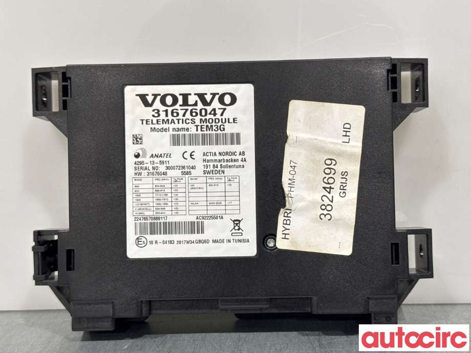 Dashbord telefon til Volvo V60/V60 CC, 2013-2018 (Type I, Fase 2)  (VOLVO|36011470)