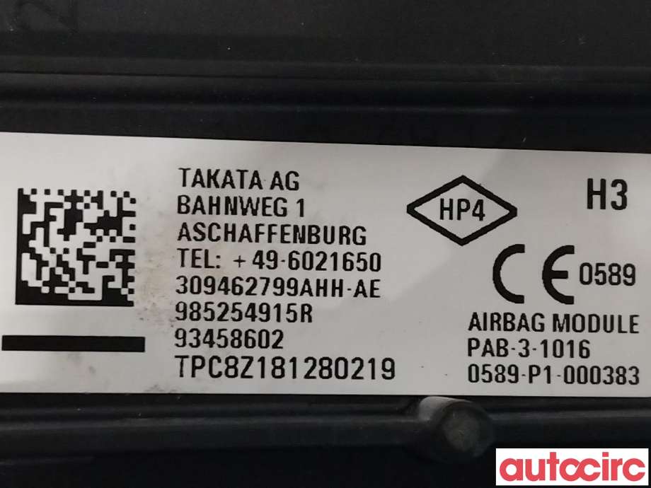 Airbag passasjer til Nissan NV300 2016-->> (NISSAN|J856000Q0B||985254915R)