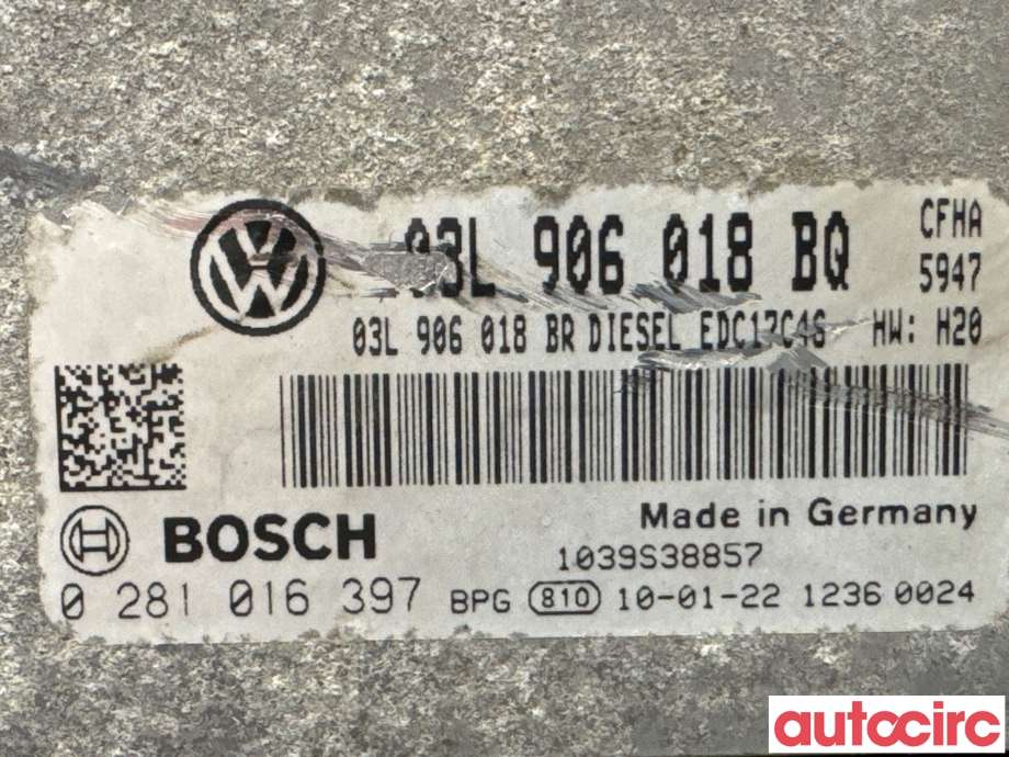 Styreenhet motor til Škoda Yeti 2009-2013 (Fase 1)  (SKODA|03L906018BQ|0281016397)