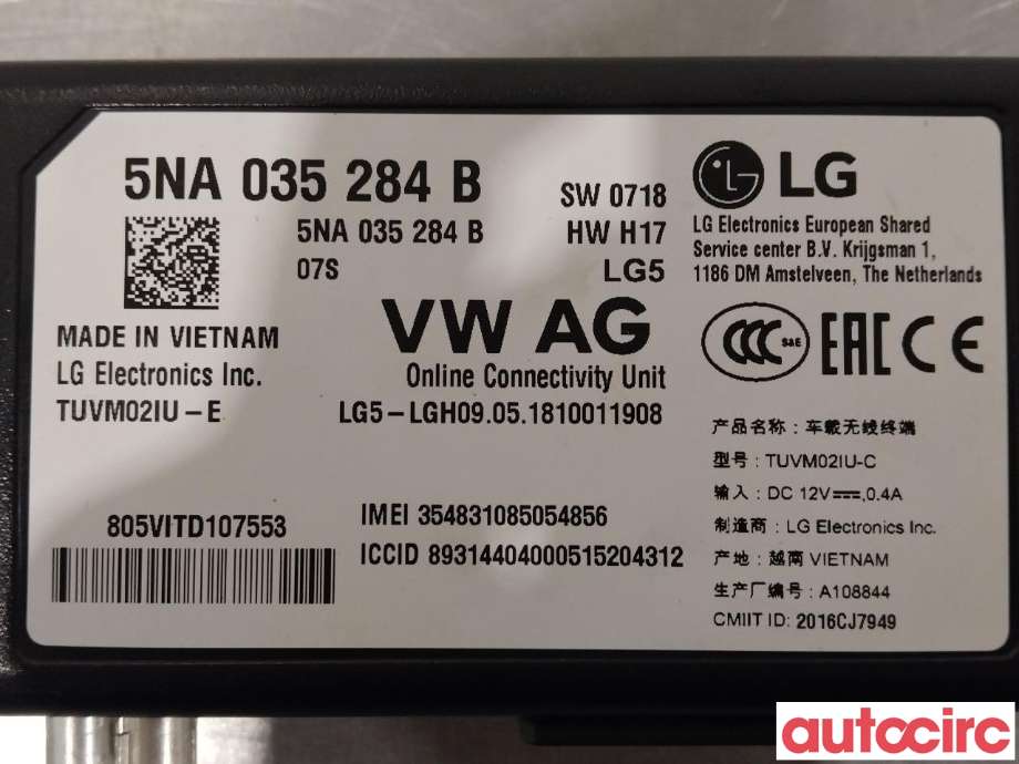 Styreenhet diverse til VW e-Golf 2017-2020 (Fase 2) (VOLKSWAGEN|5NA035284B)