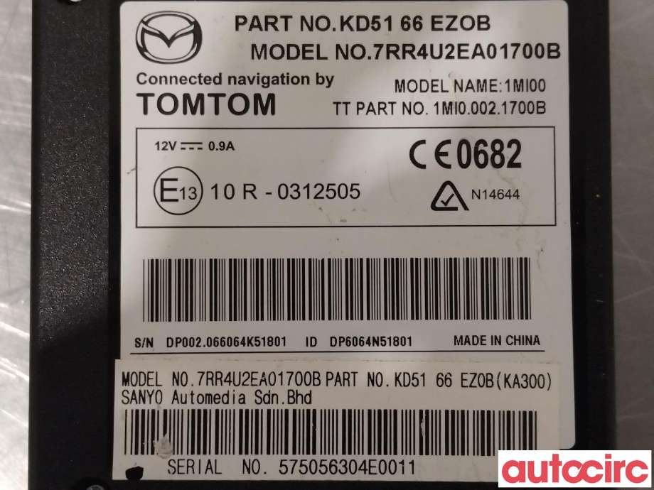 Styreenhet diverse til Mazda CX-5 2012-2017 (Type I) (MAZDA|KD51-66-EZ0E|KD5166EZ0B)
