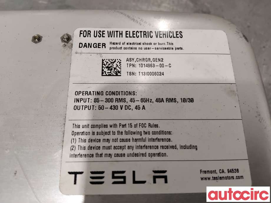 Batterilader (OBC - On Board Charger) til Tesla Model S 2013-2016 (Fase 1)  (TESLA|1014963-00-C|)