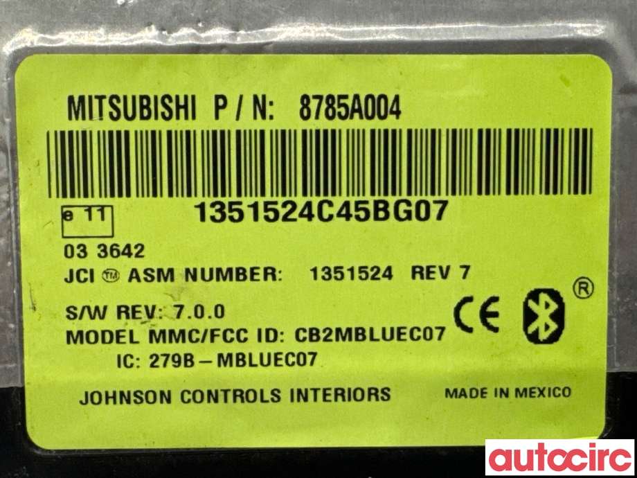Styreenhet bluetooth til Mitsubishi Outlander 2007-2010 (Type II, Fase 1)  (MITSUBISHI|8785A004|1351524)