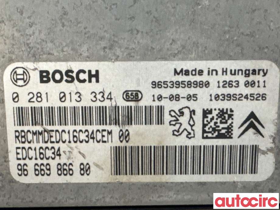 Styreenhet motor til Peugeot 5008 2010-2017 (Type I)  (PEUGEOT|1943SX|0281013334|9666986680)