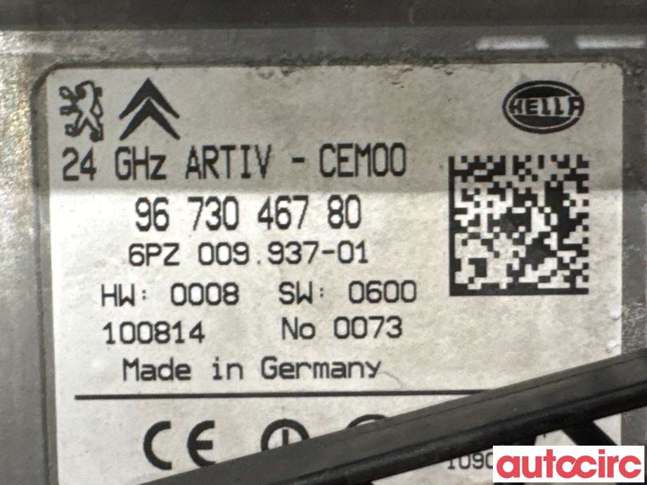 Sensor radar til Peugeot 5008 2010-2017 (Type I)  (PEUGEOT|6590PG|6PZ009937-01|1611175180)