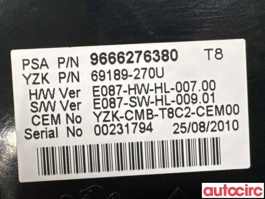 Instrumentpanel til Peugeot 5008 2010-2017 (Type I)  (PEUGEOT|6103Y4|69189-270U|9805170680)