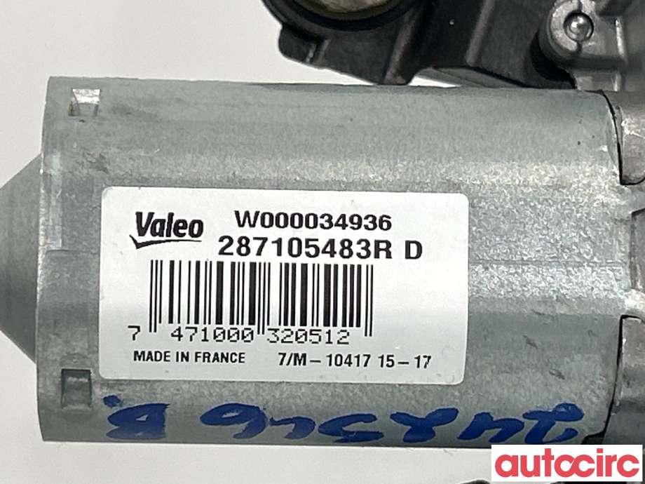 Viskermotor bakrute til Renault Zoe 2013-2019 (Fase 1)  (RENAULT|287105483R|W000034936)