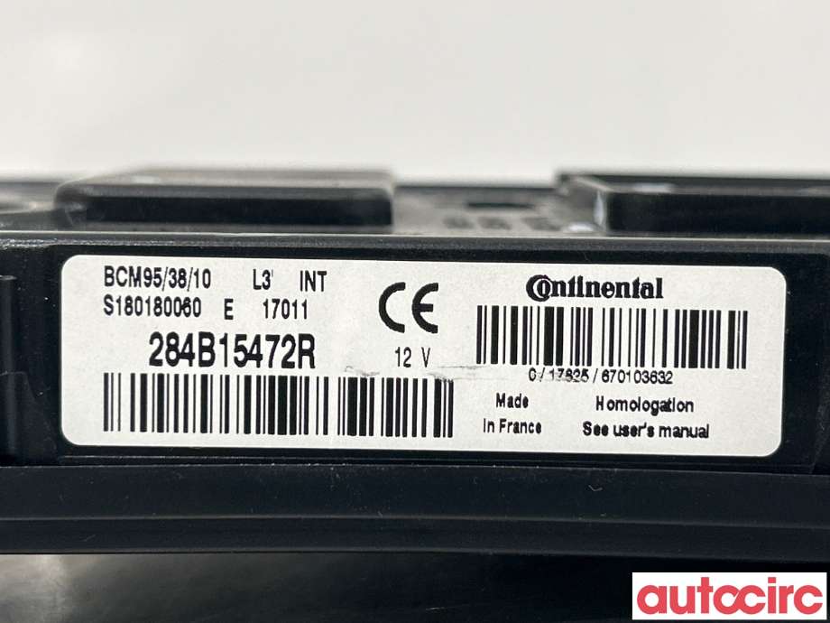 Styreenhet comfort (BCM) til Renault Zoe 2013-2019 (Fase 1) (RENAULT|284B15472R)