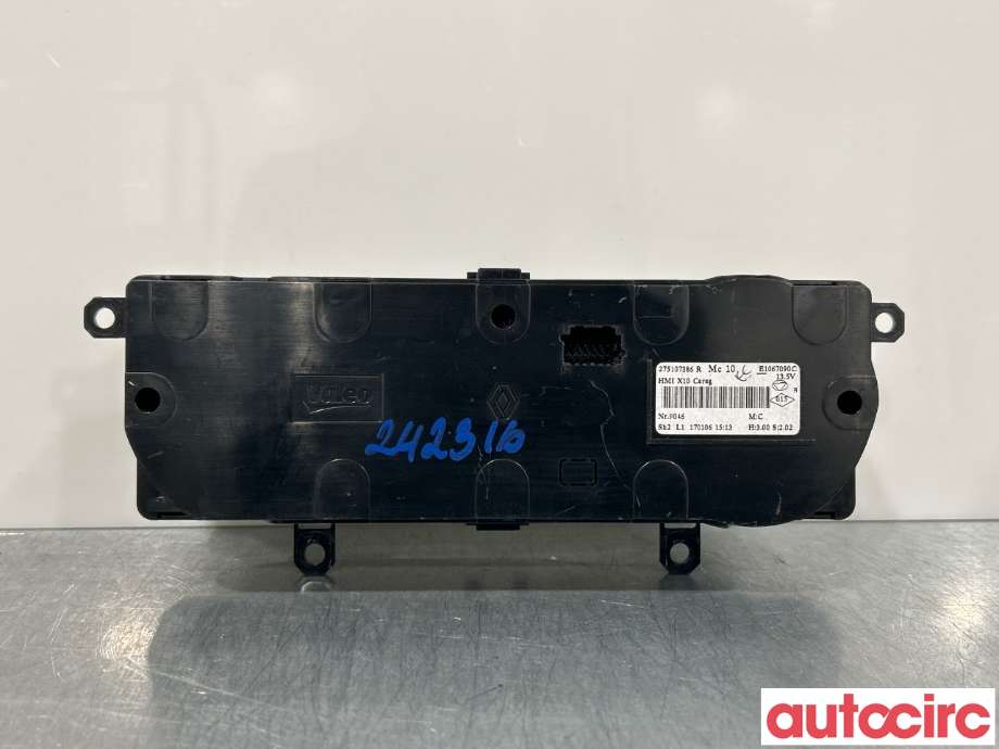Varmeapparat betjening til Renault Zoe 2013-2019 (Fase 1)  (RENAULT|275107386R)