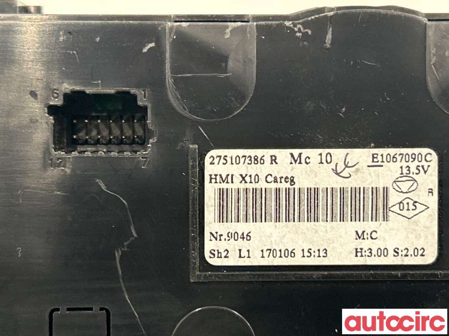 Varmeapparat betjening til Renault Zoe 2013-2019 (Fase 1)  (RENAULT|275107386R)