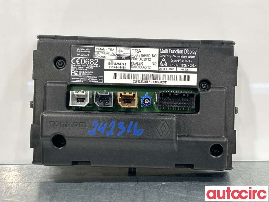 Instrument kjørecomputer til Renault Zoe 2013-2019 (Fase 1)  (RENAULT|259153934R)