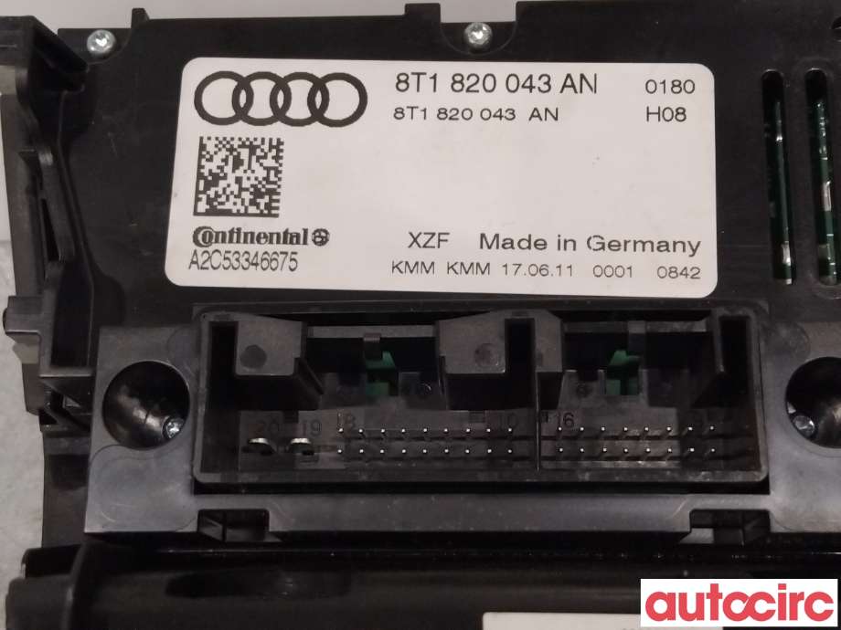 Varmeapparat betjening til Audi A5 2007-2016 (Type I)  (AUDI|8T1820043AH||8T1820043AN)