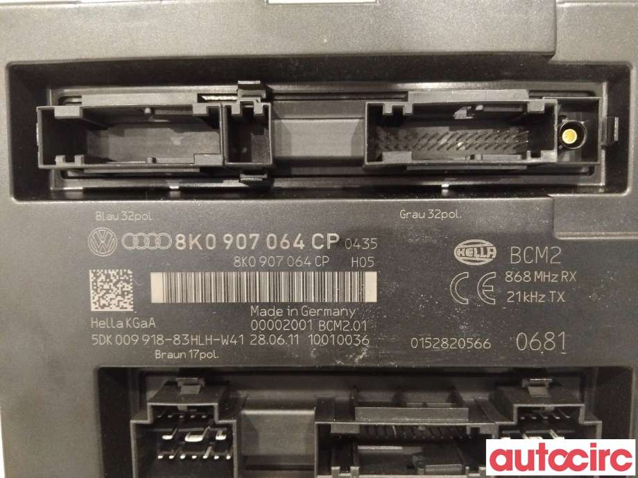 Styreenhet comfort (BCM) til Audi A5 2007-2016 (Type I)  (AUDI|8K0907064CQ|0152820566|8K0907064CP)