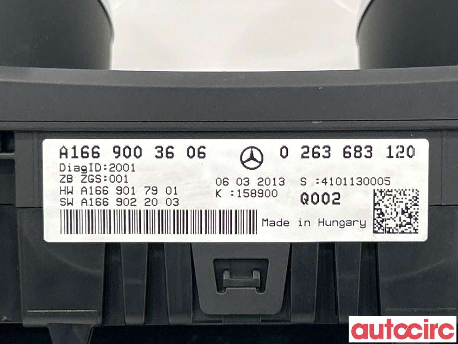 Instrumentpanel til Mercedes ML 2011-2015 (Fase 1) (W166) (W166) (MERCEDES|A1669008616|A1669003606)