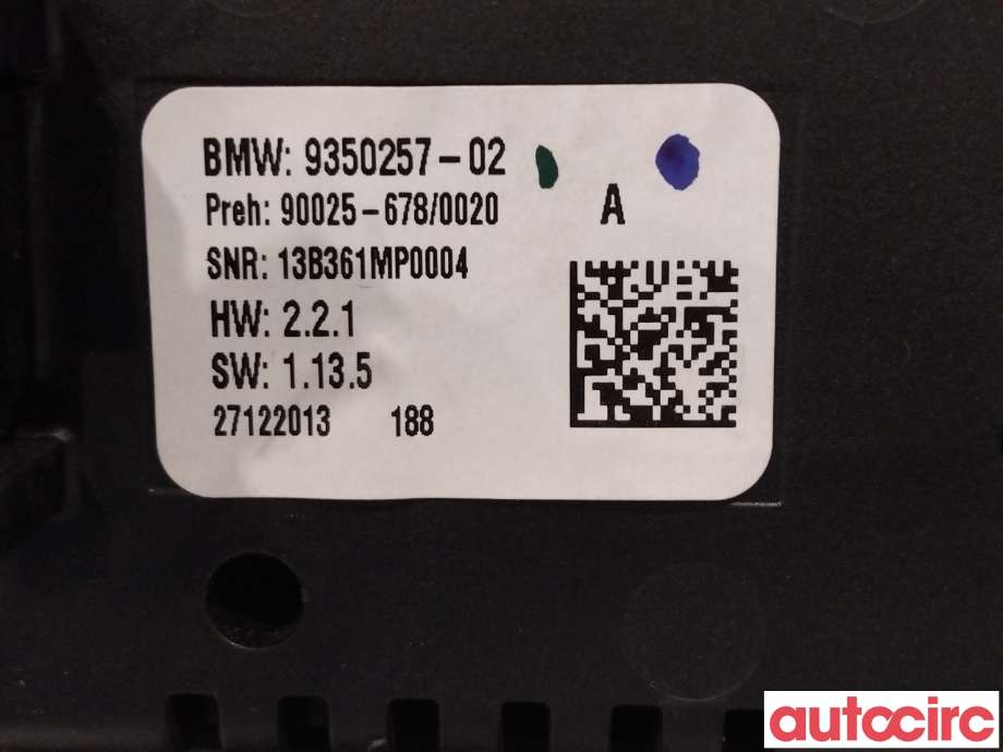 Varmeapparat betjening til BMW X5 2013-2018 (F15) (F15) (BMW|64119388808|13B361MP0004|9350257-02)