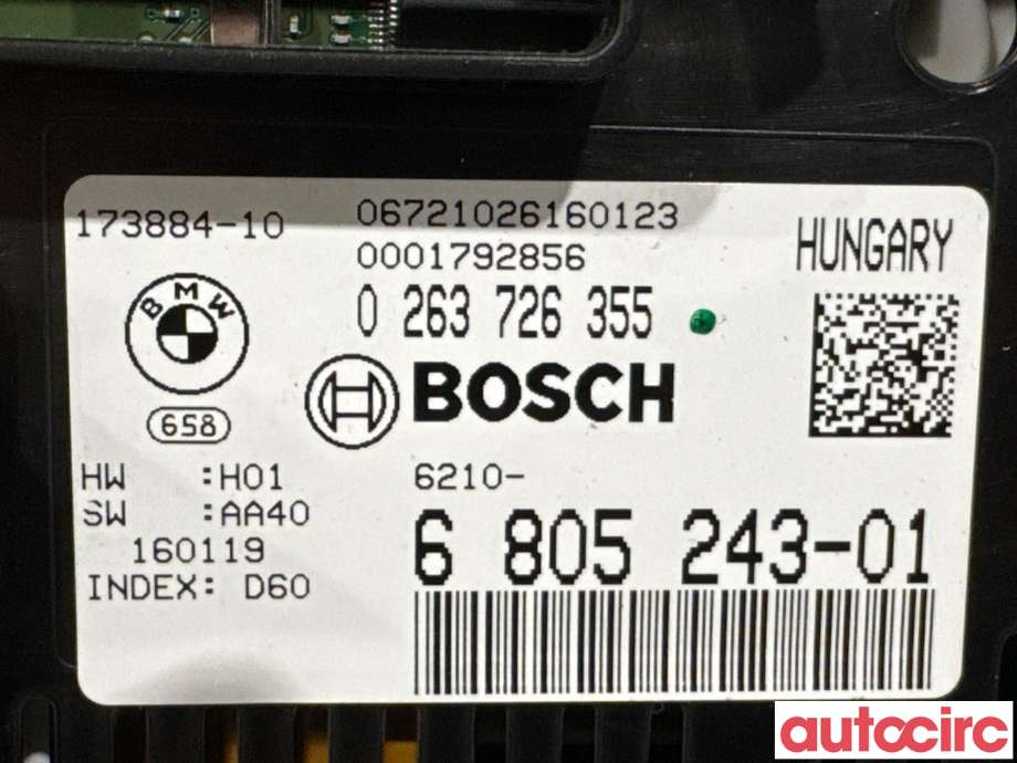 Instrumentpanel til BMW X3 2010-2017 (F25) (F25) (BMW|62108795224|0263726355|6805243)