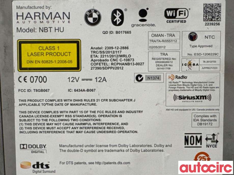 Bilstereo til BMW X3 2010-2017 (F25) (F25) (BMW|65126826790|NBTHU|6512CI6819950)
