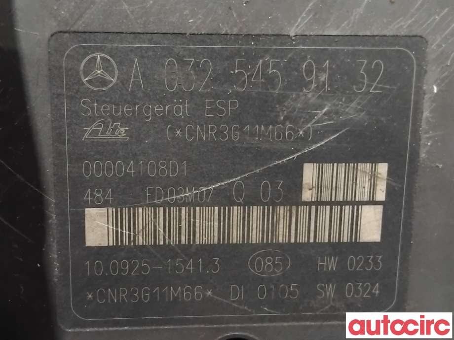 ABS sentral til Mercedes C-Klasse 2000-2004 (Fase 1) (W203) (W203) (MERCEDES|A0044316212|100925-15413|A0044312912)