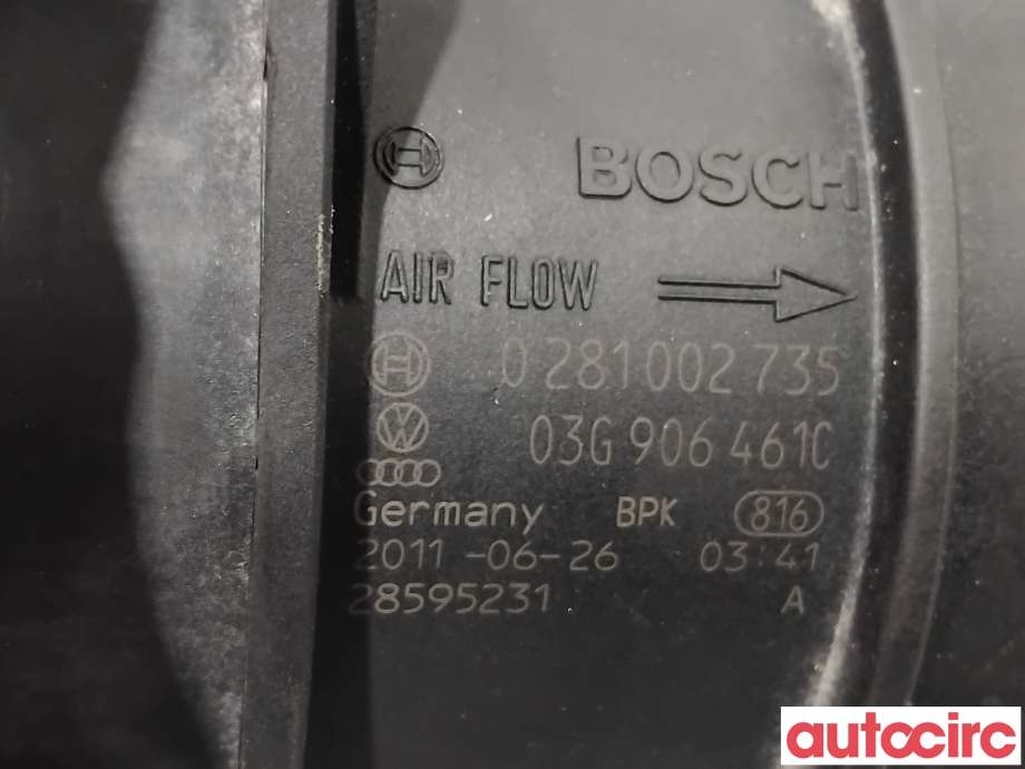 Luftmengde/luftmassemåler til Audi A5 2007-2016 (Type I) (AUDI|03G906461C|0281002735)