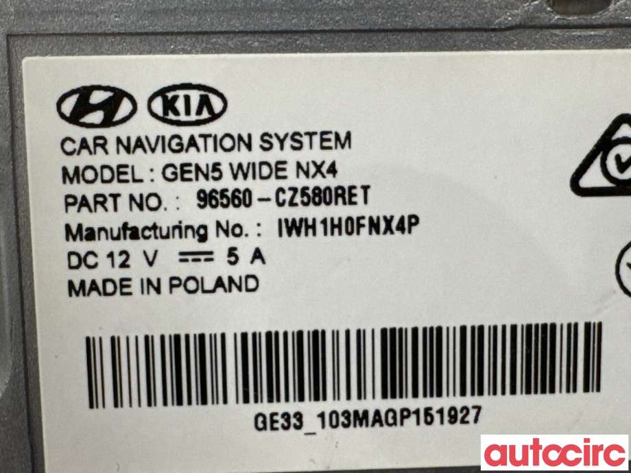 Bilstereo navigasjon til Hyundai Tucson 2021-->> (HYUNDAI|96560CZ580|GEN5-WIDE-NX4|96560CZ581)