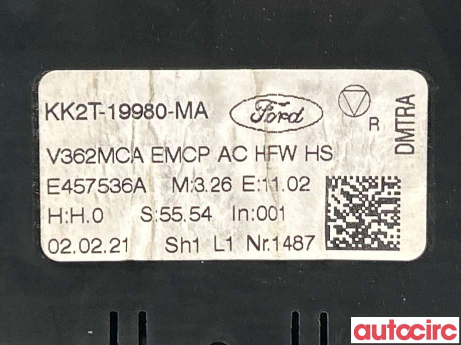 Varmeapparat betjening til Ford Transit Custom 2013-2023 (Type I)  (FORD|2473887||KK2T-19980-MA)