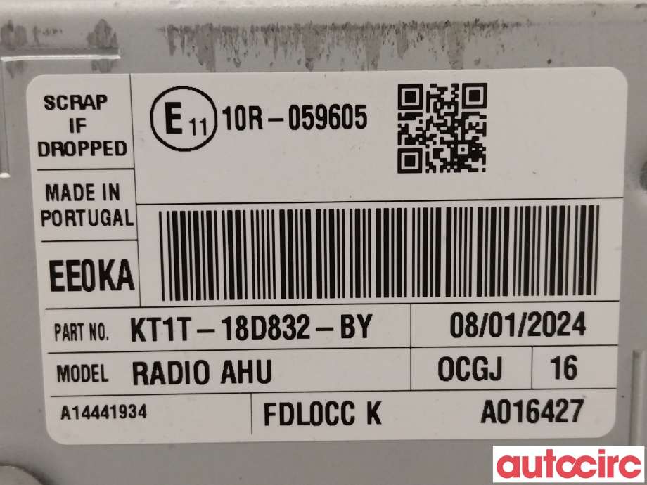 Bilstereo til Ford Transit Connect 2018-->> Type II, Fase 2  (FORD|2617660|KT1T-18D832-BY)